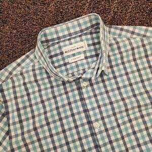 Mizzen + Main Cooley Short Sleeve Trim Fit Size XL Performance Stretch Button